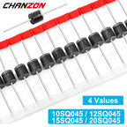 4 Values 10SQ045 12SQ045 15SQ045 20SQ045 Schottky Barrier Diode R-6 10A 12A 15A 20A 45V Axial for Solar Energy