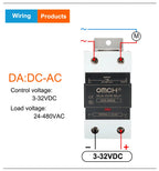 OMCH DIN Rail SSR Solid State Relay With Aluminum Heat Sink DA AA DD 3-32VDC 10A 25A 40A 60A 80A 100A 120A Single Phase Control