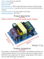AC-DC 3.3V/5V/12V Precision Buck Converter AC 220v to 5v DC step down Transformer power supply module 1A 12W