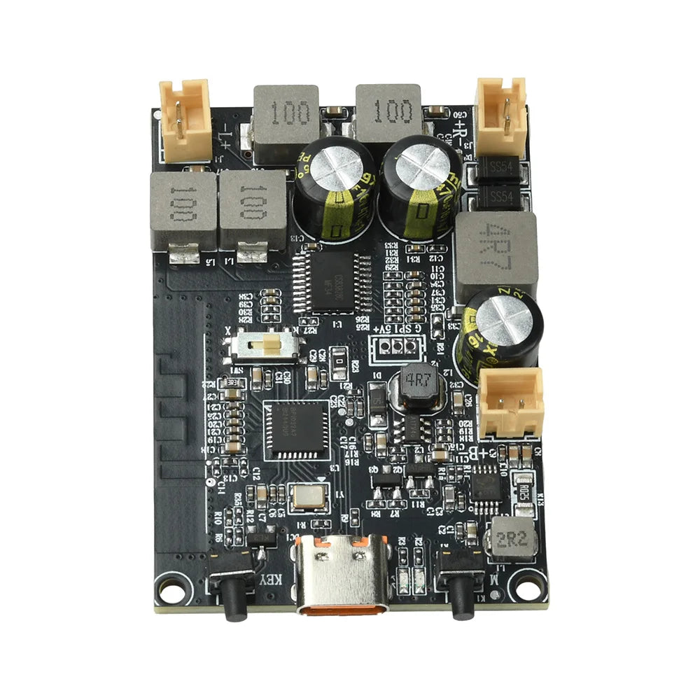 DC 5V TWS Digital Stereo Audio Bluetooth Amplifier Module 2X10W Dual Channel Bass Enhancement Algorithm Bluetooth Type C