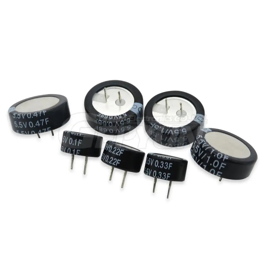 2PCS Farad Capacitor 5.5V 0.1F 0.22F 0.33F 0.47F 0.68F 1F 1.5F 4F Super Capacitor 0.1F-5.0F Double Layer Capacitor C type