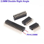 10pcs 2.0mm PH6.35/7.2mm Double Row Female Bent Pin Connector Right Angle 90 degree Socket 2*2P-40 Pin