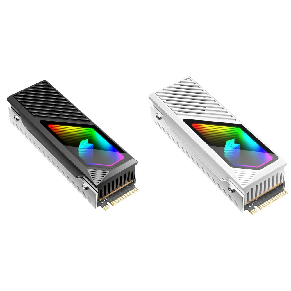 M.2 2280 SSD Heatsink SSD Aluminum Alloy 5V 3 Pin ARGB Radiator Built-in Cooling Fan Hard Drive Heatsink M.2 Radiator Cooler