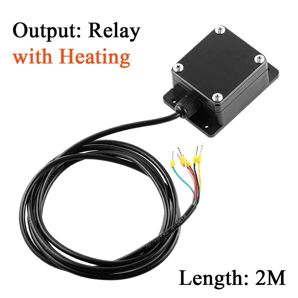 Capacitive Rain Snow Sensor Module with Heating IP67 Modbus-RTU RS485 4-20mA 0-10V Relay Weather Monitoring Transmitter DC12-24V