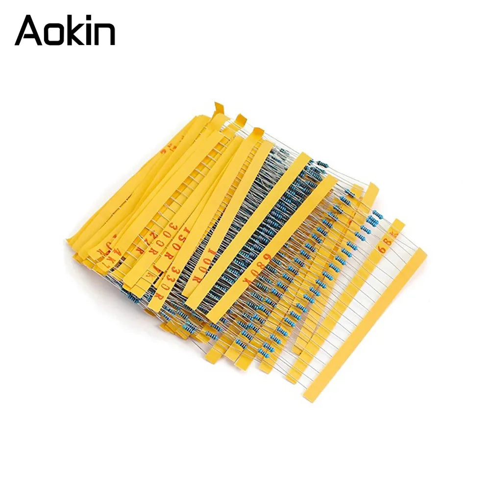 300/600PCS 1/4w Metal Film Resistor 30 Values Resistance Kit 10R-1M 0.25W 1% Resistors Set