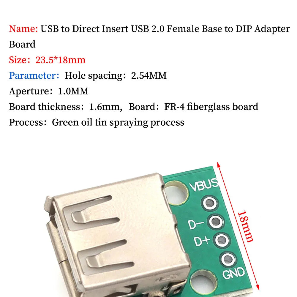 Micro Mini USB USB A Male USB 2.0 3.0 A Female USB B Connector Interface to 2.54mm DIP PCB Converter Adapter Breakout Board