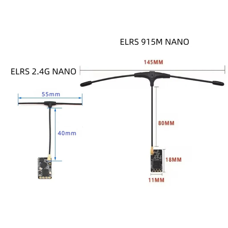 ELRS Receiver 2.4 GHz/915 MHz ExpressLRS High Refresh Rate Drone Communication Antenna for HD Video Transmission and FPV Antenna