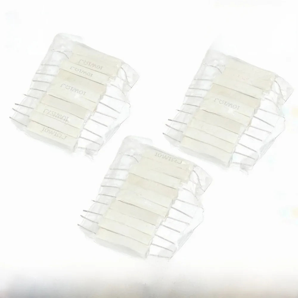 10Pcs,10W Ceramic Cement Resistor 5% In A Pack 0.1R 0.22 0.33 0.5 Ohm 6.8K 0.25R 0.5R 3R 12R 100R 1K 10K Non-inductive Resistors