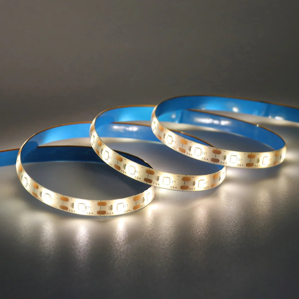 5V USB 2835 LED Strip Light with DC Plug 3528 SMD Flexible Led Tape Ribbon 60LED 0.5m 1m 2m 5m Cabinet Lights Night TV Backlight
