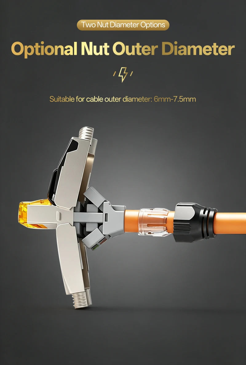 Cat7 Tool‑Free RJ45 Connector Shielded Reusable Field Termination Zinc‑Alloy No Crimp for CAT7 CAT6A STP Network Cabling Project