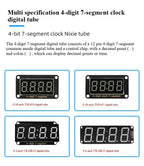 I2C 4-digit 7-segment LED Display Module, Supporting Coexistence of Decimals and Clocks I2C Digital Tube Compatible with HT16K33