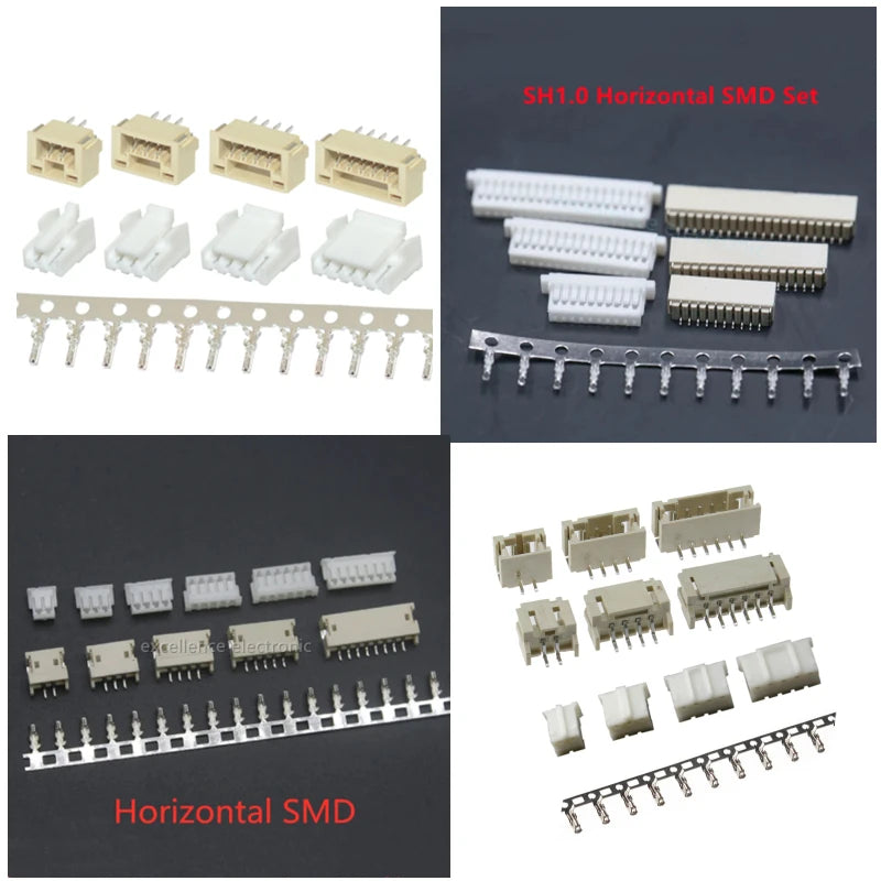 5sets GH1.25 SH1.0 JST1.25 PH2.0 XH2.54 SH/JST/ZH/PH/XH Horizontal / Vertical SMD Pin Header + Housing + Terminal Set 2.54mm