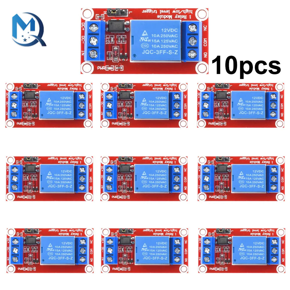 1-10pcs 5V 12V One 1 Channel Relay Module Board Shield with Optocoupler Support High and Low Level Trigger