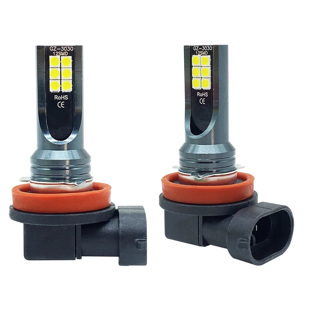 2Pcs LED H11 H8 Led Bulb Car Fog Light H4 Led Bulb H7 H9 H10 H1 9005 HB3 9006 HB4 6000K Lights 12000Lm Auto Fog Lamp 3000K
