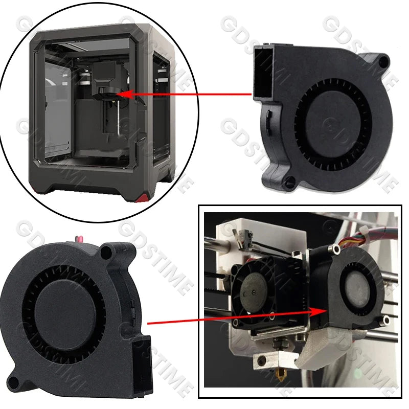 Gdstime Brushless Turbo Fan 24V Dual Ball 30mm 40mm 50mm For 3D Printer Fan DC Blower Cooling Fan 3010 4010 4020 5015 Clooer
