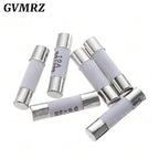 10PCS 6*25mm Ceramic Fuse 6*25 Ceramic insurance Tube 6X25MM 0.5A 1A 2A 3A 5A 6A 7A 8A 10A 15A 20A 25A 30A 250V RO57 Fuse BS1362