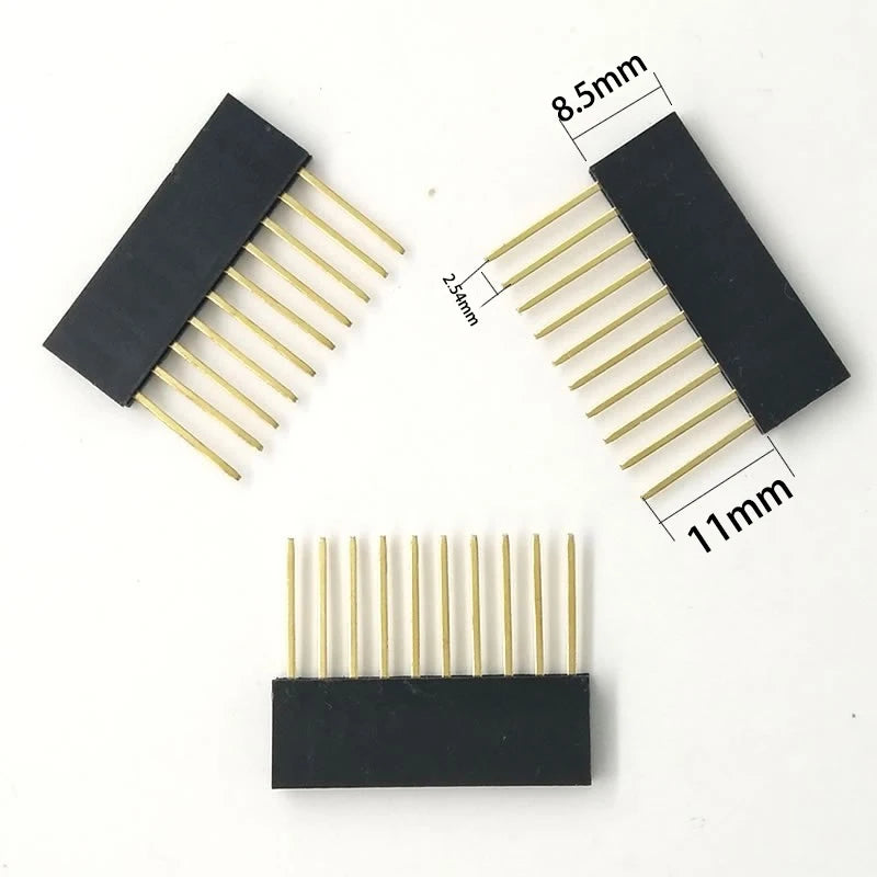 10pcs PC104 2.54mm 1x4P 6P 8P 10P 40P Industrial Female Socket Single Row Rohs PH8.5mm Long Pin Female Header