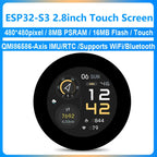 Waveshare 2.8 Inch Round Display ESP32 S3 Development Board 480×480 WiFi BT5 8MB PSRAM 16MB Flash 6-Axis IMU RTC Touch Optional