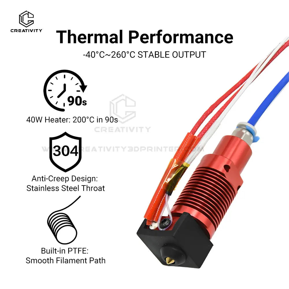 Ender 3 Metal J-Head CR10 MK8 Hotend Extruder Kit Heat Block Nozzle Heater Thermistor for CR10s Pro Ender3 V2 Ender 5 3D Printer