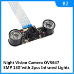 Raspberry Pi 4 Camera 5MP 1080P Night Vision Fisheye IR-CUT Camera Infrared Light OV5647 Webcam for Raspberry Pi 4B 3B+ 3B Zero