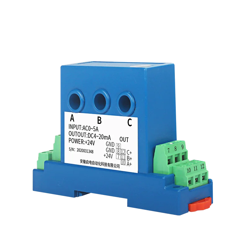 3 Phase AC 5A 10A 50A Current sensor Transmitter 4-20ma 0-5V 0-10V RS485 output Perforated Ampere current voltage Transducer