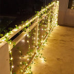 10M/5M/2M Green Leaf Fake Plants String Light Battery Powered Waterproof String Light For Wall House Room Office Birthday Decor