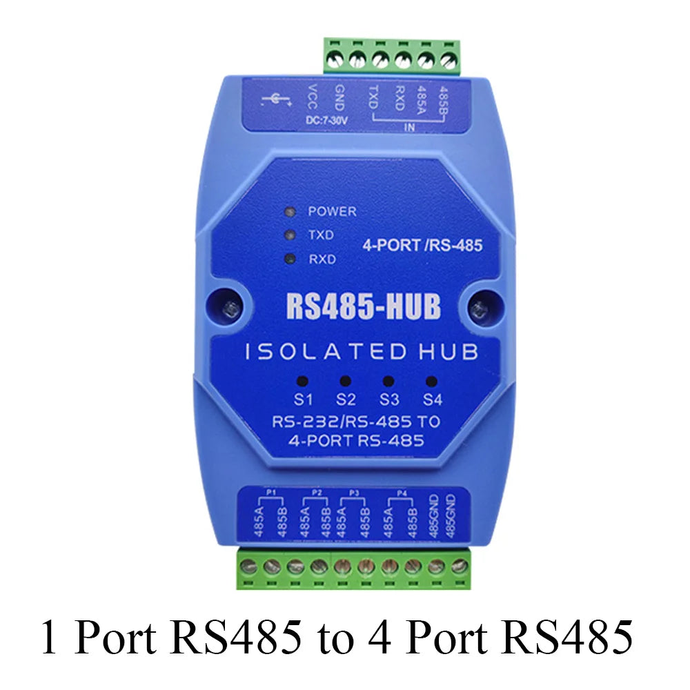 RS485 Repeaters Module Magnetic Coupling Isolated 1 Port RS485 to 2 4 8 Port RS485 HUB Concentrator Industrial Anti-Interference