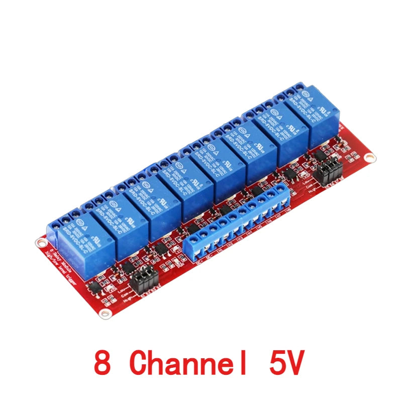 1/2/4/8 Channel Relay Module 5V/12V/24V with Optocoupler Isolation High/Low Level Dual Trigger for Arduino/PLC/MCU Control Board