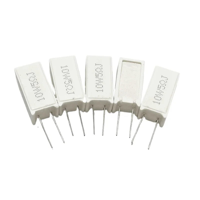 2Pcs/5Pcs 10W 20W 5% Vertical Cement Resistance Power Resistance 0.01R ~ 300K 1R 2R 10R 20R 22R 30R 47R 51R 100R 68Ohm 100K 300K
