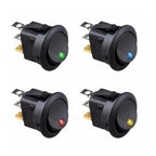 KCD1 10A 12V 220V  Rocker Switch LED Dot Light Car Boat Round ON/OFF SPST Switch