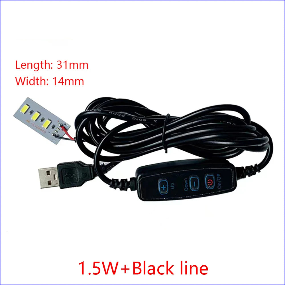 1PCS DC5V Dimming Light Switch Of 2 Meters With LED Chips 5730 SMD LED Lamp 1W 2W 3W 4W 5W 10W LED Light Beads White Warm White