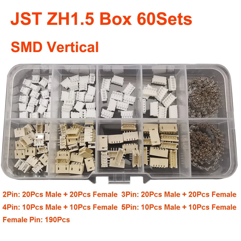 JST Box SH1.0/MX1.25/PH2.0/XH2.54/VH3.96/SM2.54/SYP Pitch Connector Terminal Kit SMD/Straight/Right Angle Type DIY