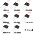 5PCS KBU608 KBU610 KBU806 KBU808 KBU810 KBU1010 KBU1510 KBU2510 Bridge Rectifier 6A 8A 10A 15A 25A 600V 800V 1000V ASEMI
