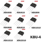 5PCS KBU608 KBU610 KBU806 KBU808 KBU810 KBU1010 KBU1510 KBU2510 Bridge Rectifier 6A 8A 10A 15A 25A 600V 800V 1000V ASEMI