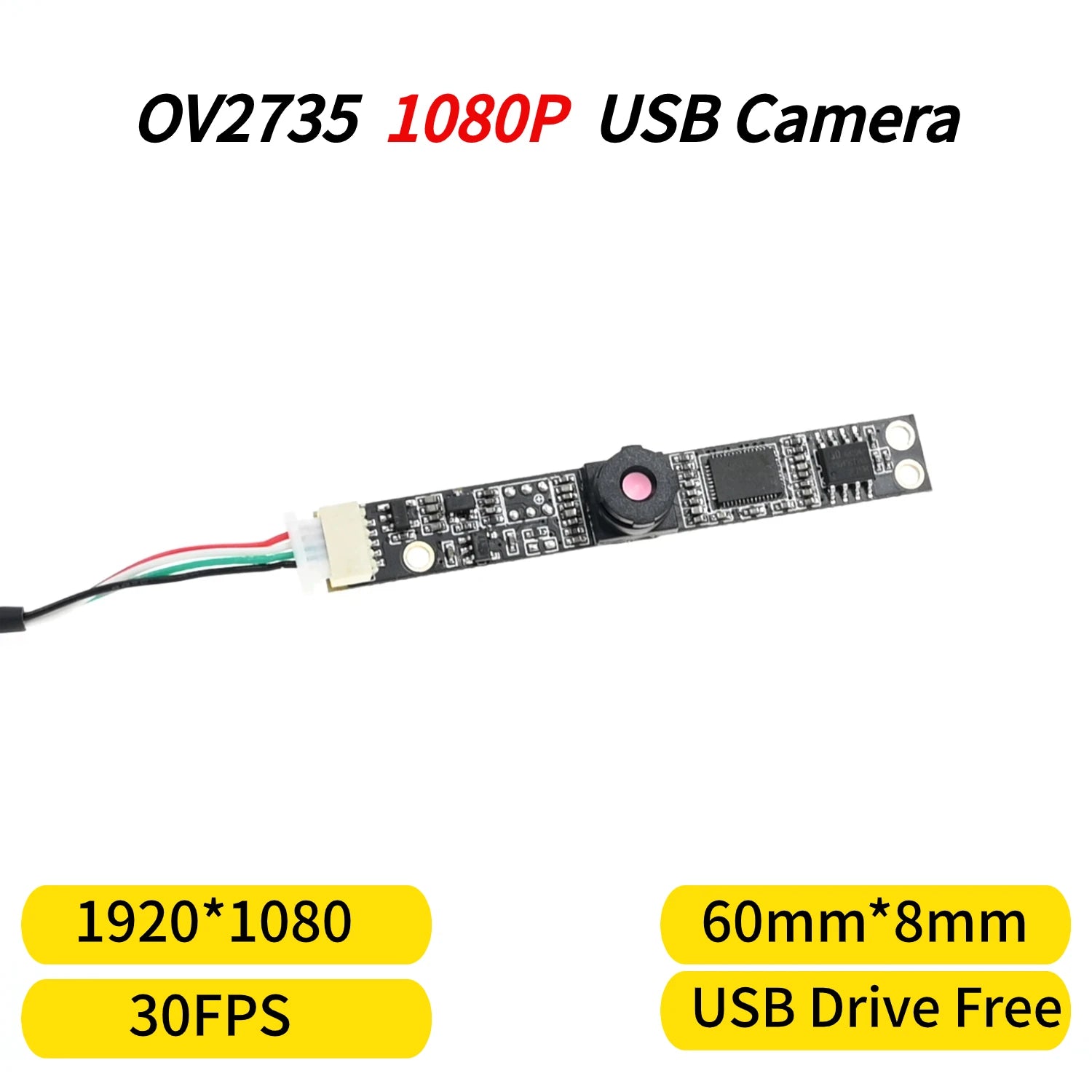 OV2735, 1080P USB Camera Module,30fps,2MP 1920x1080 HD,For Raspberry Pie PC Android Face Recognition，UVC Compatible