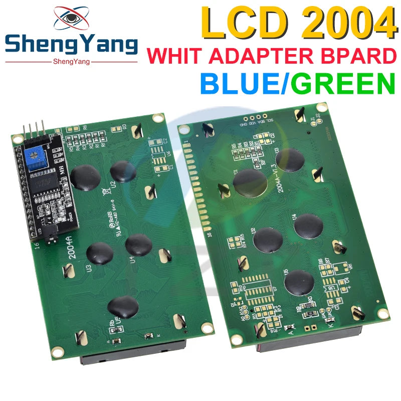 TZT LCD2004+I2C 2004 20x4 2004A Blue/Green screen HD44780 Character LCD /w IIC/I2C Serial Interface Adapter Module For Arduino