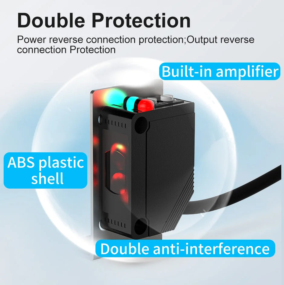 GTRIC Diffuse Photoelectric Switch Sensor E3Z Square Infrared Photocell Sensor 10-30VDC NPN PNP 3-wries Sensing Distance 30CM