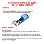 JK11 0-24H Cycle dual-Adjustable Timer Delay On/Off Switch Relay DC 5V 12V 24V Timer Delay Relay Module Electronic Component