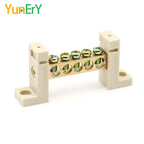 DIN Rail Terminal Block High Bridge Type Ground Bar 5/7/10/12 Holes Electrical Connector Distribution Box Neutral Terminal