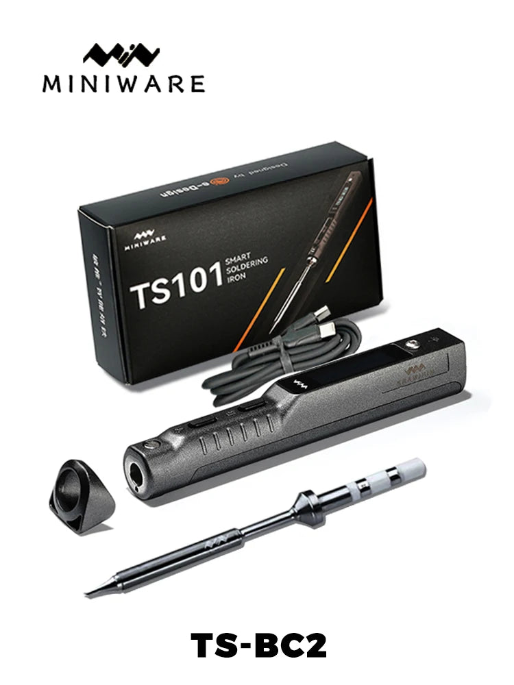 Original TS101 Soldering Iron 65W Mini Portable Adjustable Temperature LCD New Upgrade TS100 with Soldering Iron Tip Set