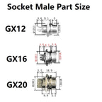 GX12/GX16/GX20 Male Part  Aviation Socket 2/3/4/5/6/7/8/9/10/12/14/15Pin Wire Connector Plug Circular Socket With Dustproof Cap