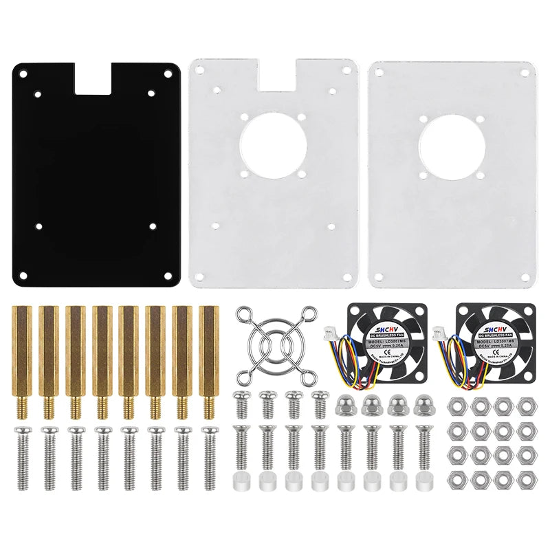 Raspberry Pi 5 Acrylic Case 1-5 Layer Transparent Enclosure PWN Cooling Fan Stackable Plate Shell for Raspberry Pi 5 RPi 5