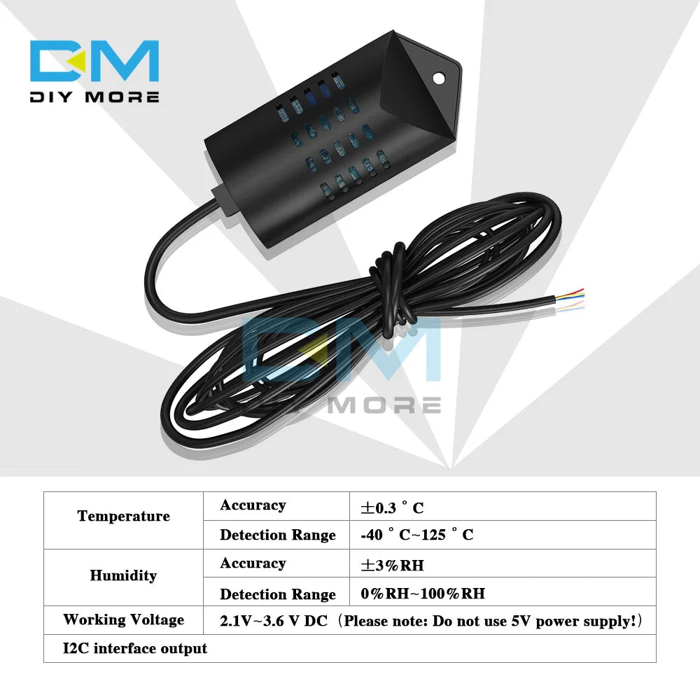 SHT20 Digital Temperature Humidity Sensor Module with Case 1M Extension Cable 0-100%RH -40 -125 C Replacement AM2320 DHT11 DHT22