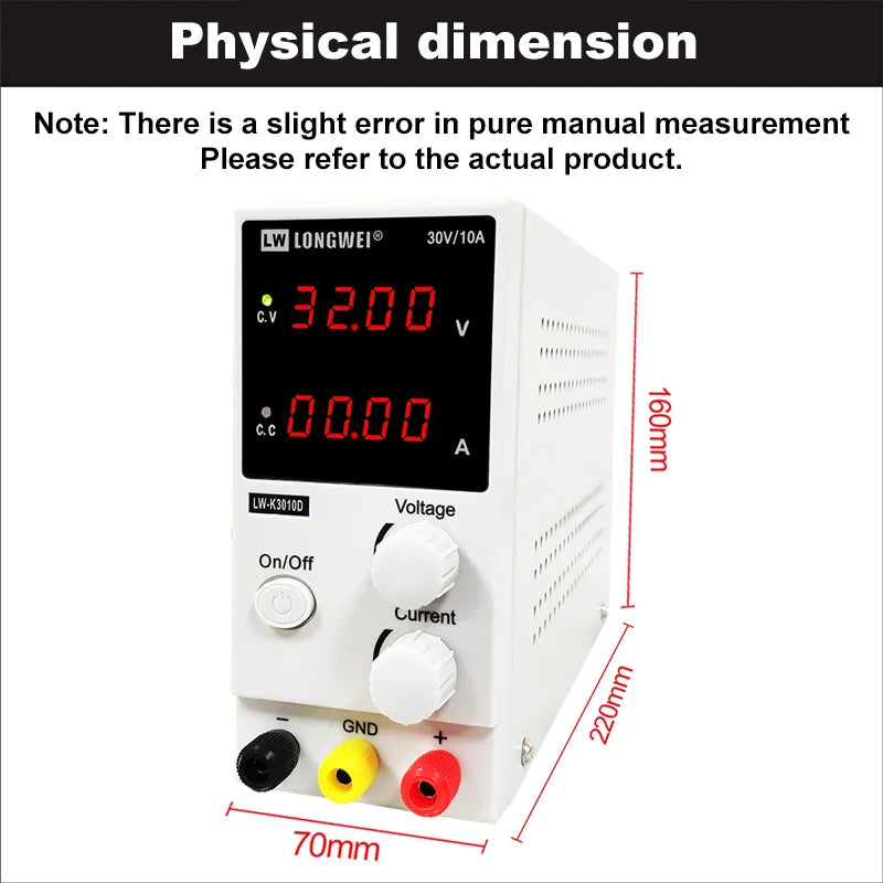 Longwei LW-K3010D 4LED Adjustable DC Power Supply 30V 10A Laboratory Variable Switch Bench Power Supply Stabilized Power Source