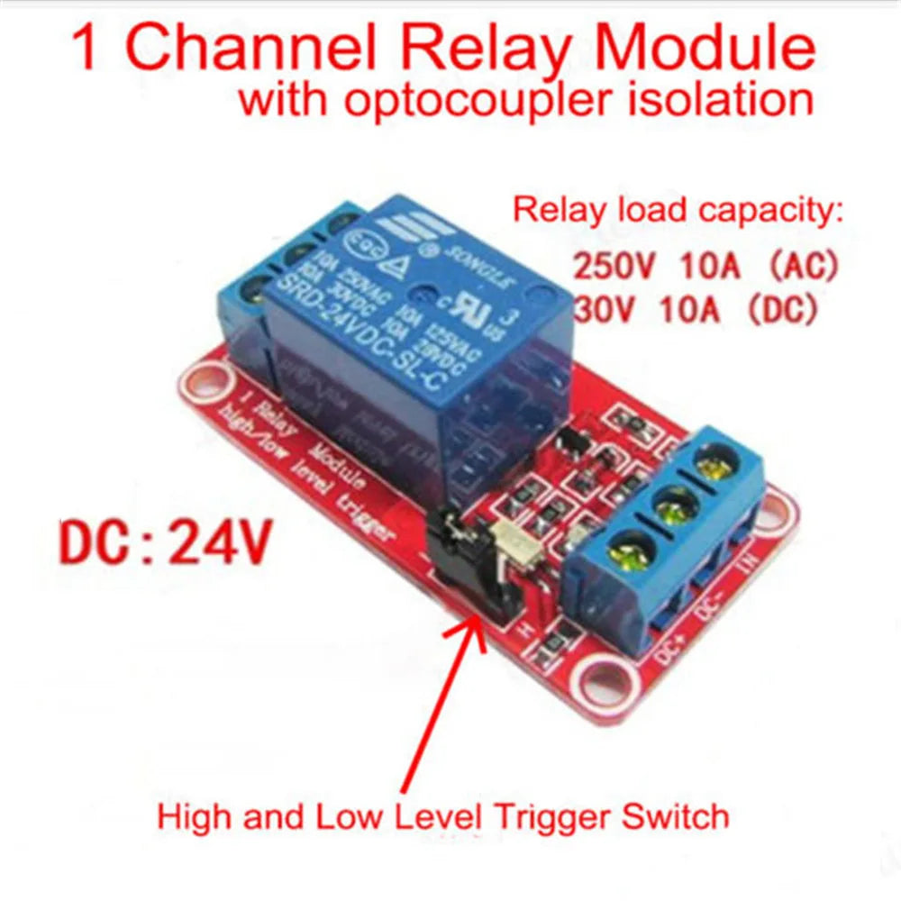 DC5/9/12/24V Single Channel Relay Module Smart Switch  With Optocoupler Shield High/Low Level Trigger Power Module for Arduino