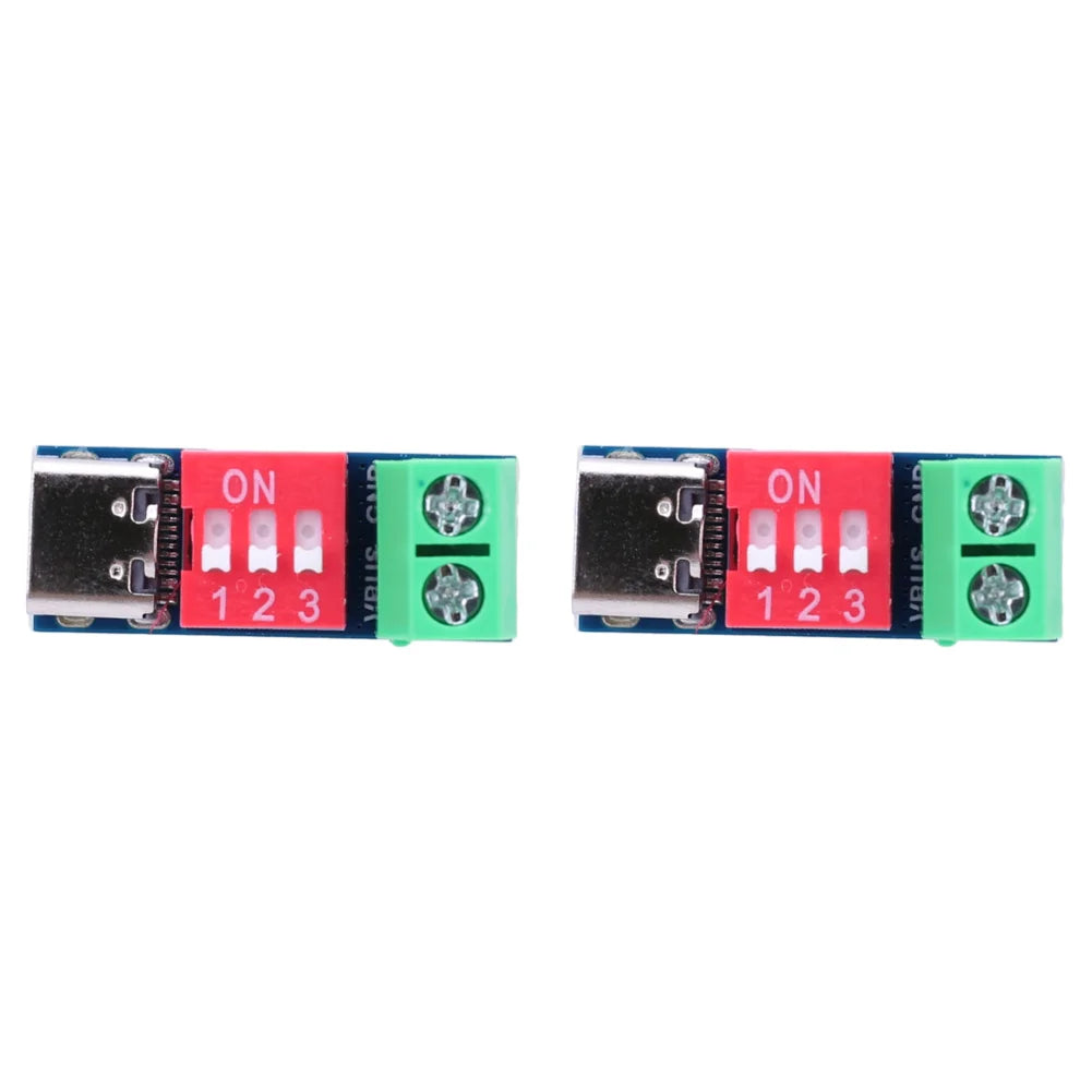 PD Trigger Module Type-C Fast Charging Test Board 5-20V Adjustable USB-C Power Detector Voltmeter for Power Bank 100W PD3.0 QC4+