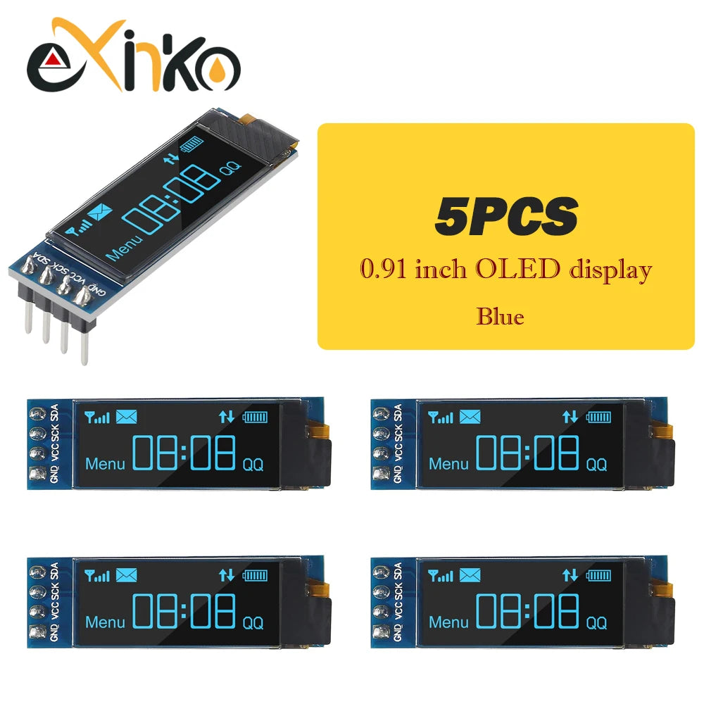 1-10pcs 0.91 inch OLED Display Module White/Blue OLED 128X32 LCD LED Display SSD1306 12832 0.91 IIC I2C Communicate for Arduino