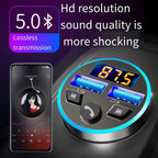 Car Bluetooth Receiver with Lossless Audio Quality MP3 Player, Car Adapter with Cigarette Lighter Socket and Charger