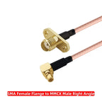 MMCX Male Straight Right Angle 90 Degree to SMA Female Male Flange Panel Mount RG316 Pigtail FPV Antenna Extension Cable for RC