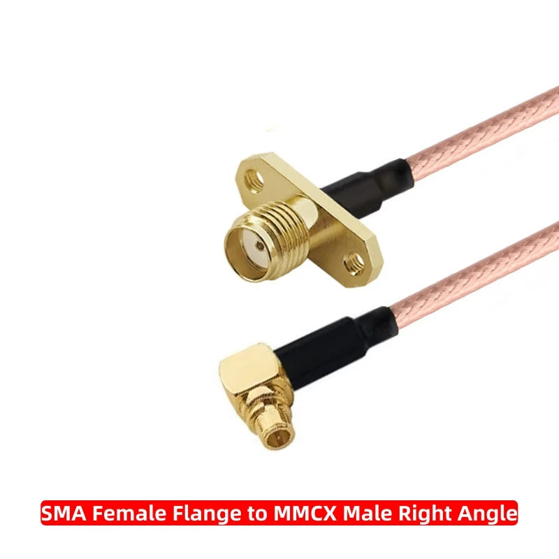 MMCX Male Straight Right Angle 90 Degree to SMA Female Male Flange Panel Mount RG316 Pigtail FPV Antenna Extension Cable for RC